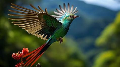  Quetzal! Een Vogeldansende Kleurparel Met De Snelle Vlucht Van De Wind